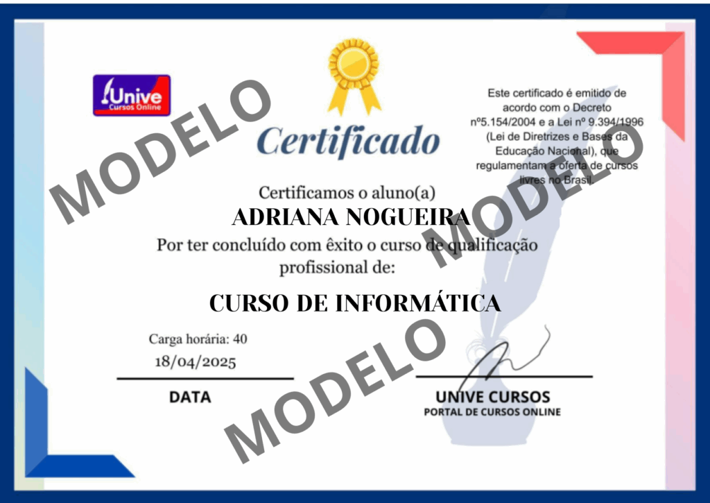 CURSO DE INFORMATICA CERTFICADO
